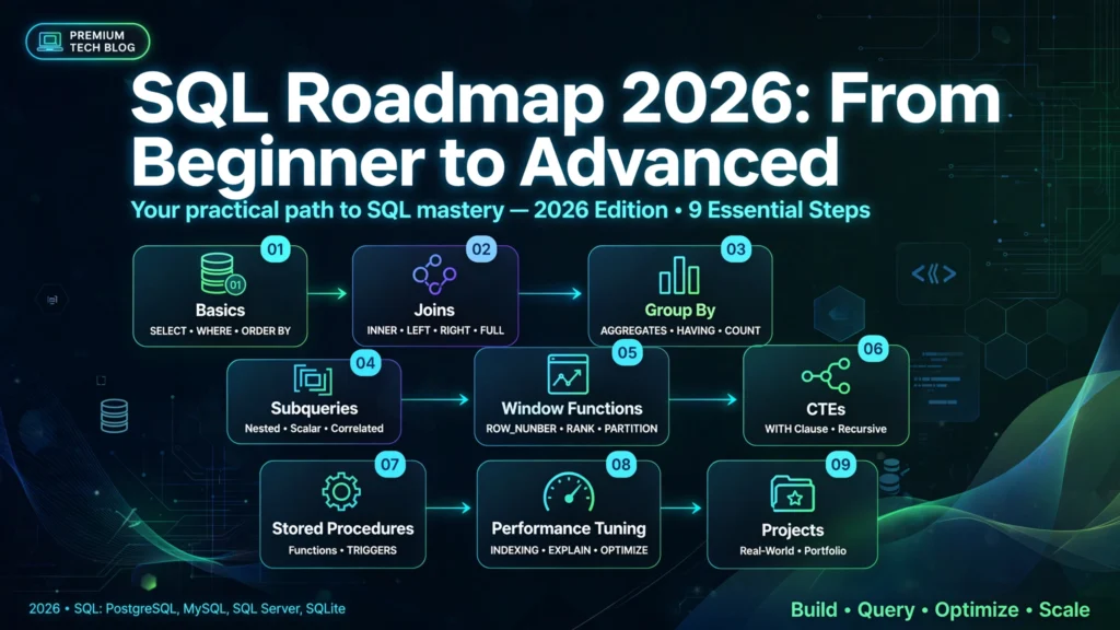 SQL Roadmap 2026: From Beginner to Advanced — Complete Learning Guide