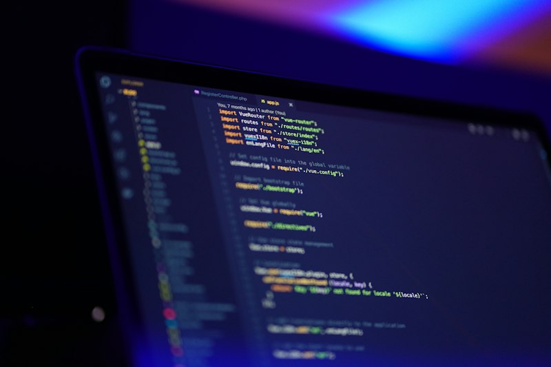 Code on a laptop screen for DevOps