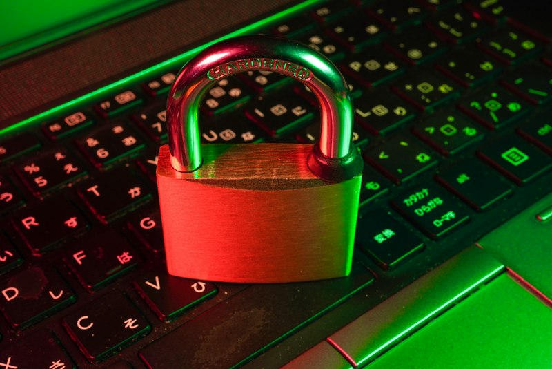 Padlock on a keyboard representing cyber security